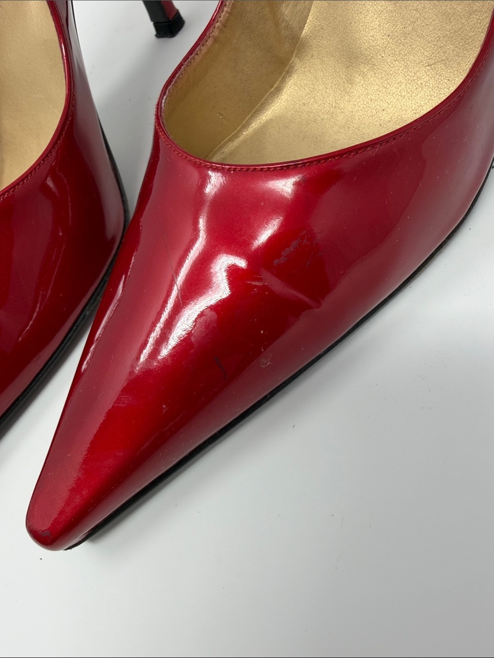 Stuart Weitzman Red Patent Pointed-Toe Pumps - Picture 9 of 10
